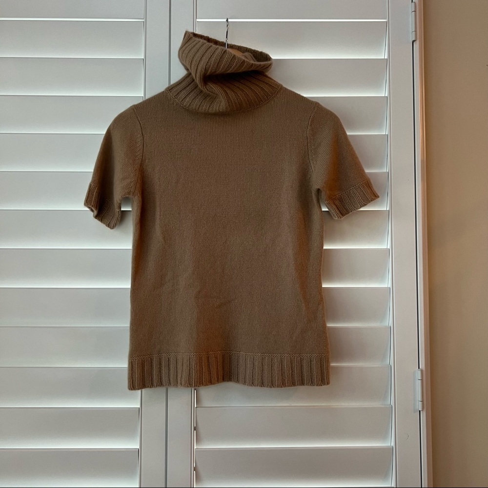 Vintage Wool blend turtle neck short sleeve sweater S/M